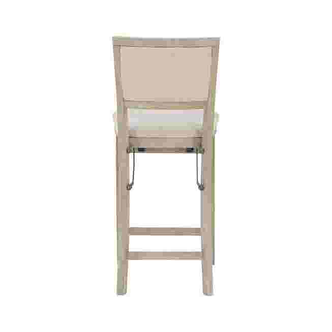 Back view of the grey wash folding bar stool