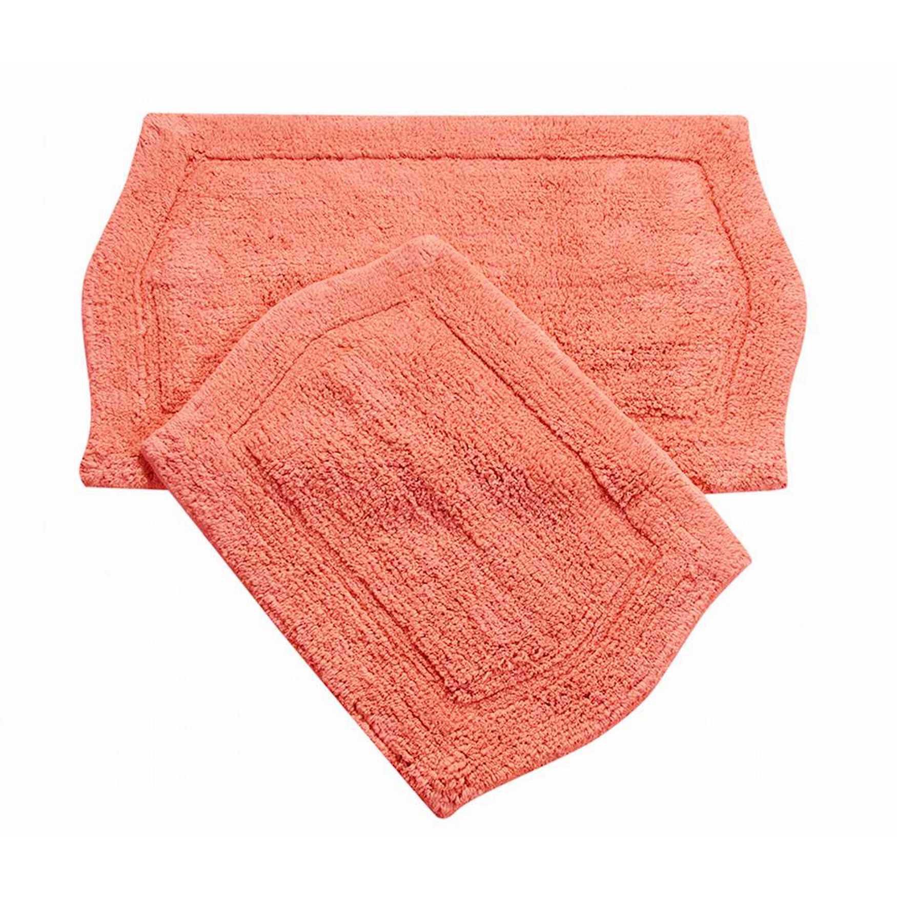 Waterford 2 Piece Set Bath Rug Collection, CORAL, hi-res image number 0