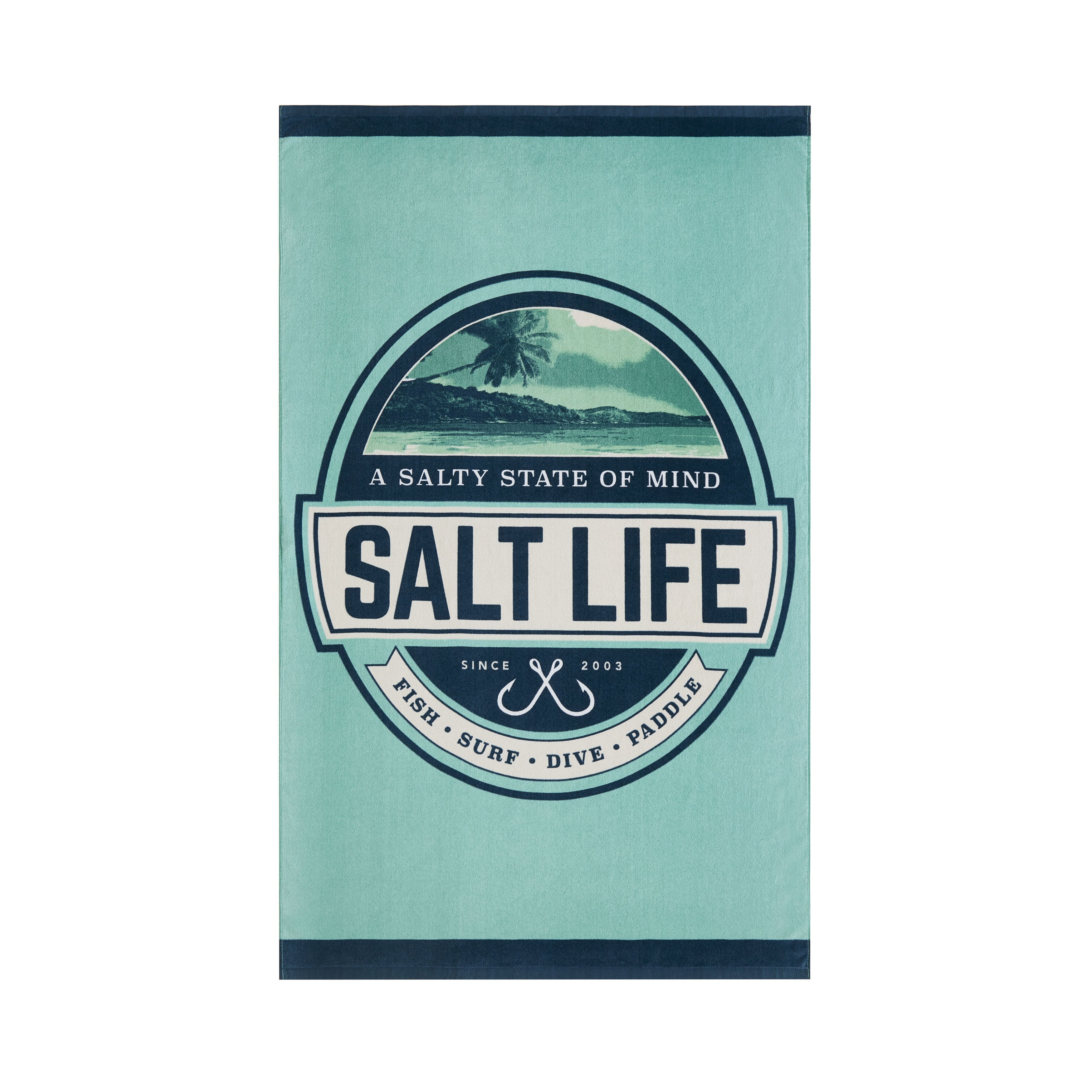 Salty State Of Mind Beach Towel, AQUA, alternate image number 2