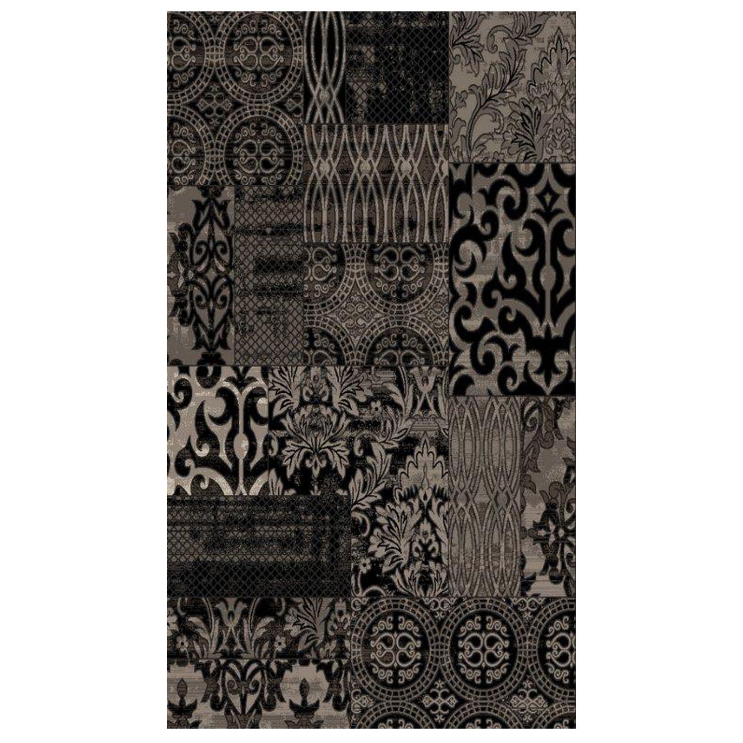 Jewel 5' x 8' Area Rug, BLACK GREY, hi-res image number 0