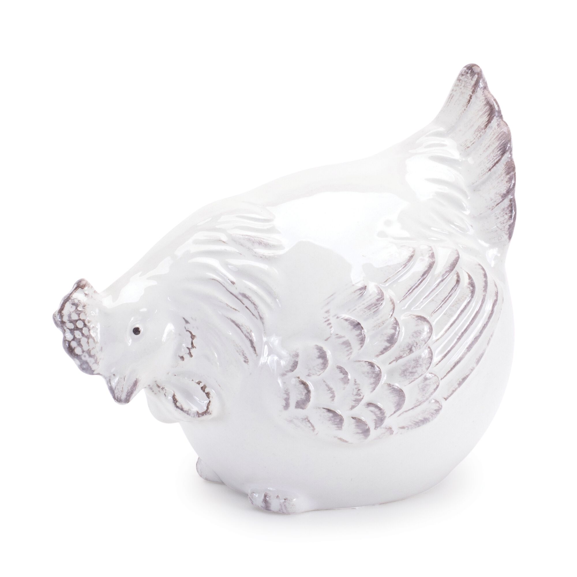 Ceramic Chicken Decor (Set of 6), WHITE/BEIGE, alternate image number 2