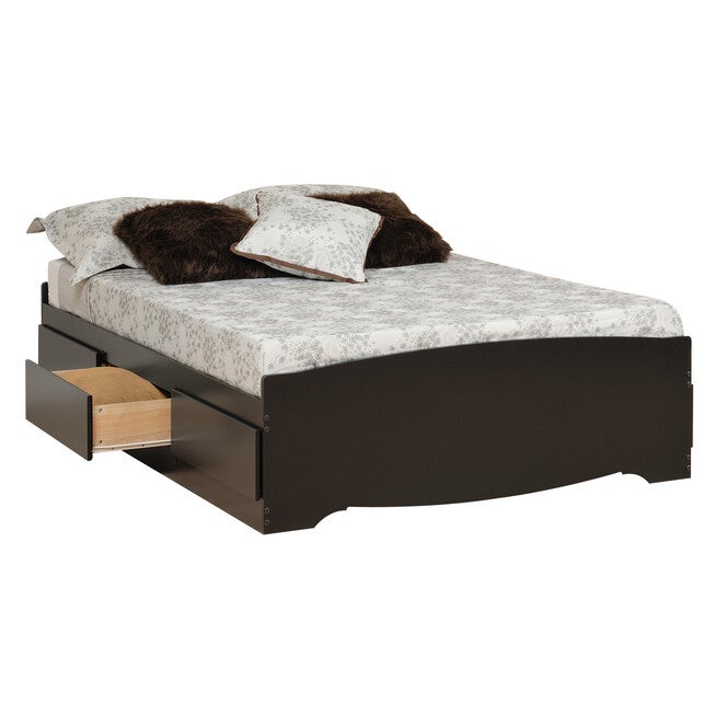 Prepac Sonoma Black Queen Platform Storage Bed (6-drawers), BLACK, hi-res image number null