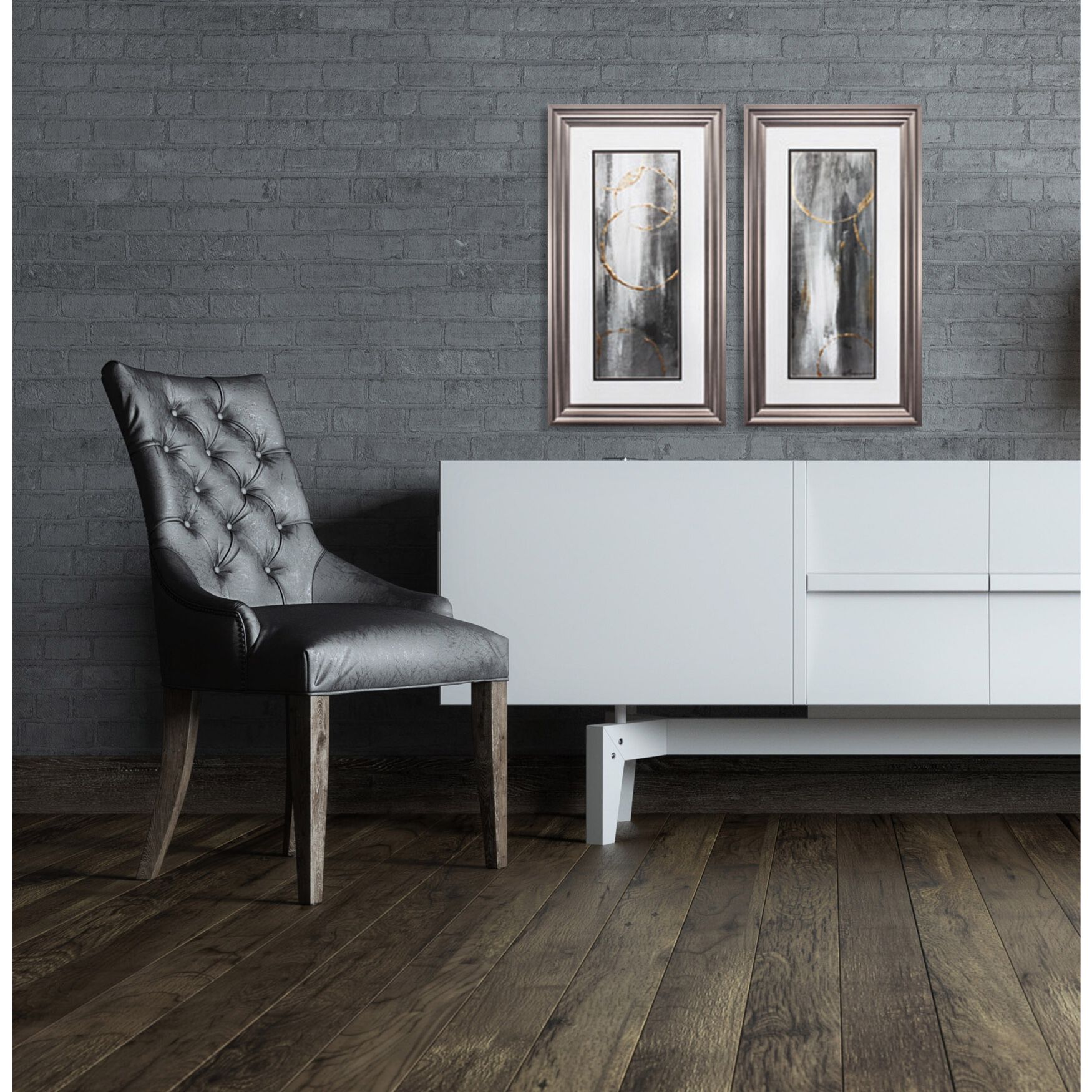 Gray Matter Framed Wall D&eacute;cor, Set Of 2, , on-hover image number 1