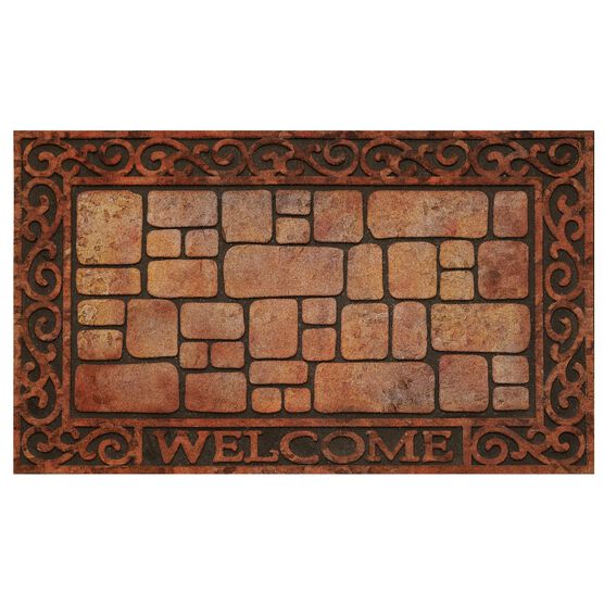 Raised Rubber Mat 18" x 30", BRICK STONE, hi-res image number null