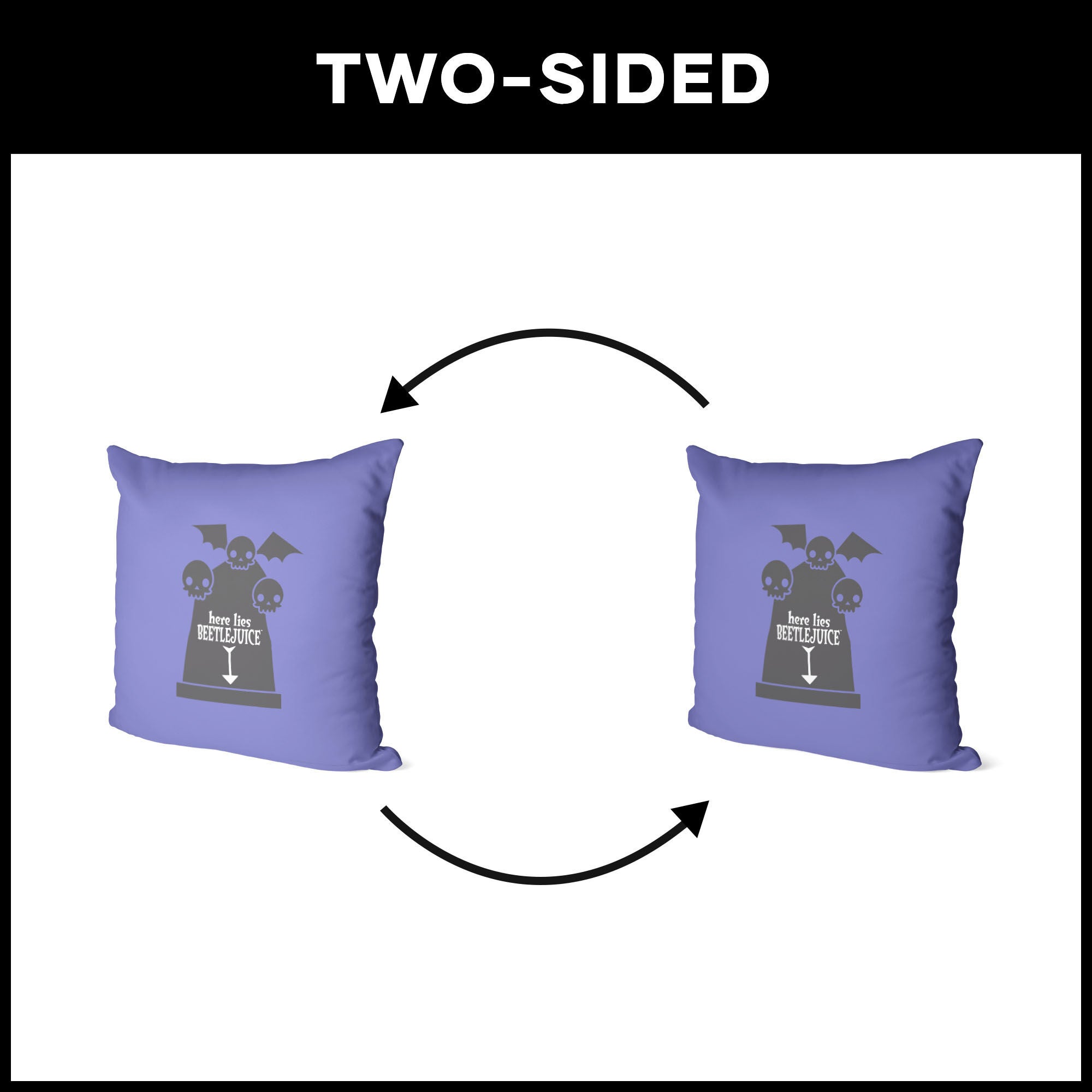 Warner Bros. Beetlejuice Here Lies Beetlejuice Throw Pillow 18X18 Inches, PURPLE, alternate image number 5