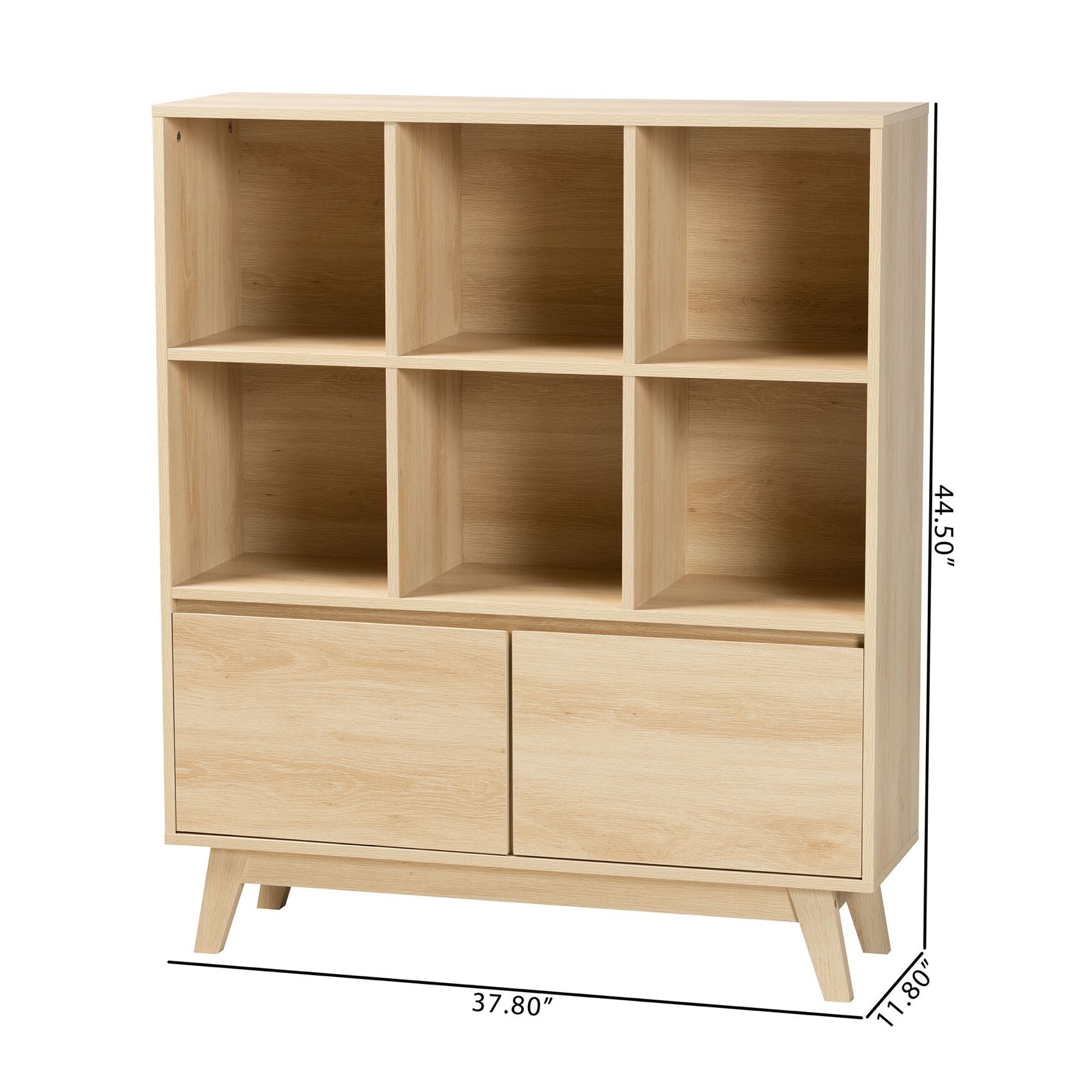 Danina Japandi Oak Brown Finished Wood Bookshelf, , alternate image number 8