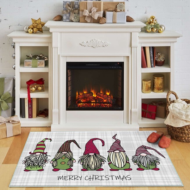 Christmas Gnomes Grey Kitchen Rug, , alternate image number null