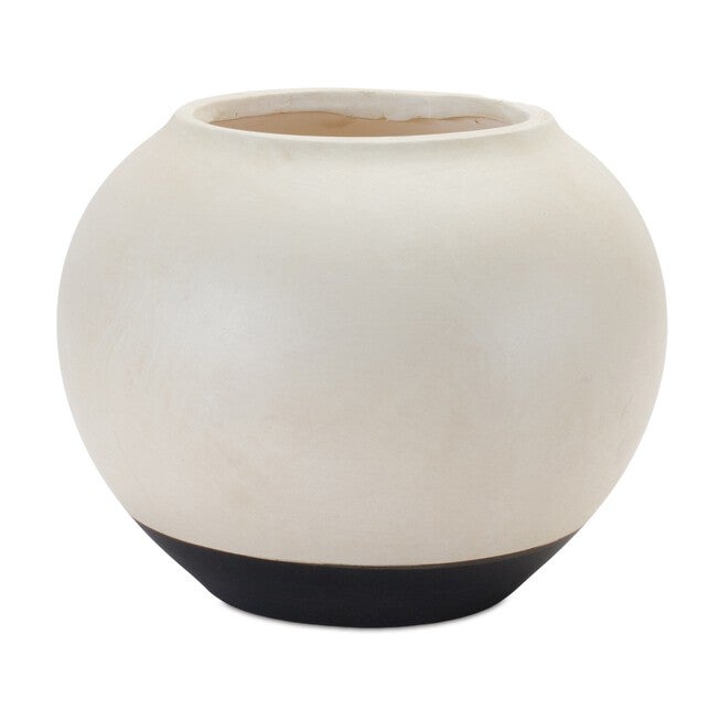 Pot 8.75 inchesD x 7.25 inchesD Ceramic, CREAM/BLACK, hi-res image number 0