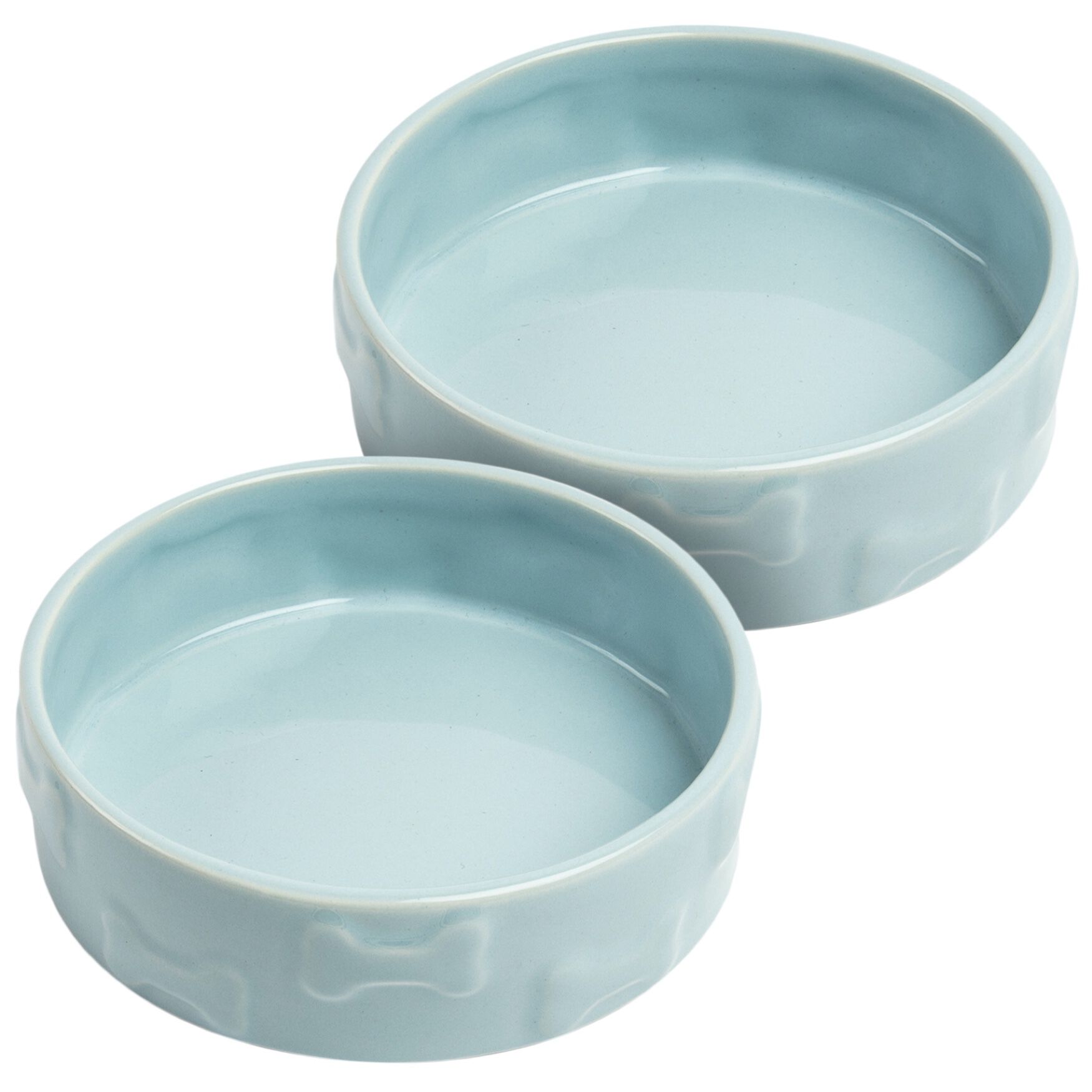 Set Of Two Manor Blue Large Pet Dog Bowls, BLUE, hi-res image number 0