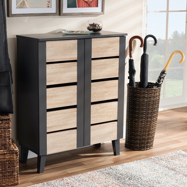 Melle 2-Door Wood Entryway Shoe Storage Cabinet Furniture, , alternate image number null