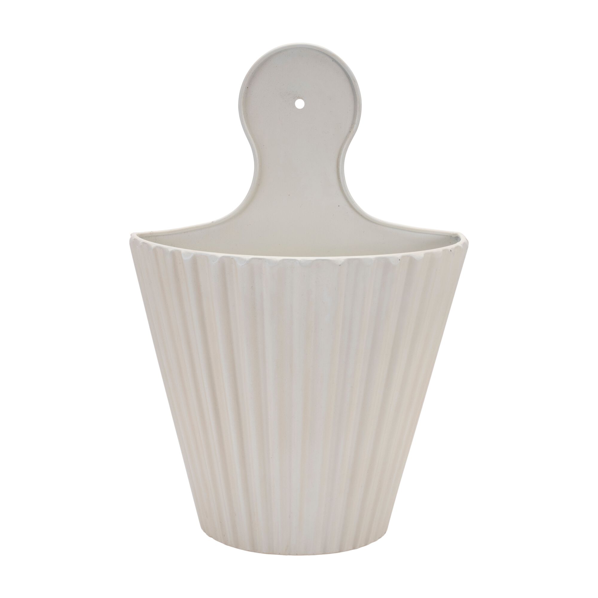 Ribbed Metal Wall Pocket (Set of 2), WHITE, alternate image number 1