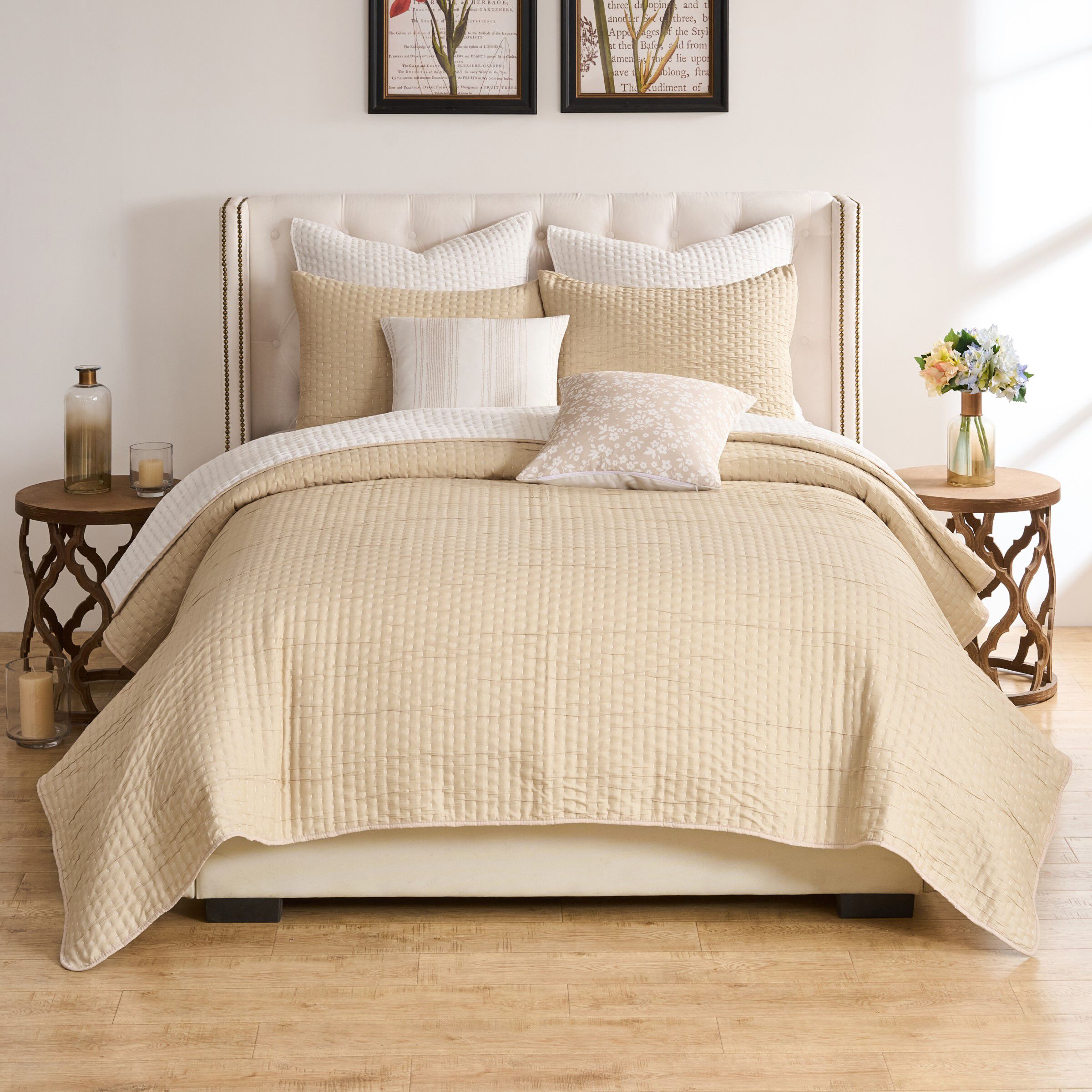 Homestead Rustic Farmhouse Matelassé Coverlet Set, NATURAL, alternate image number 5