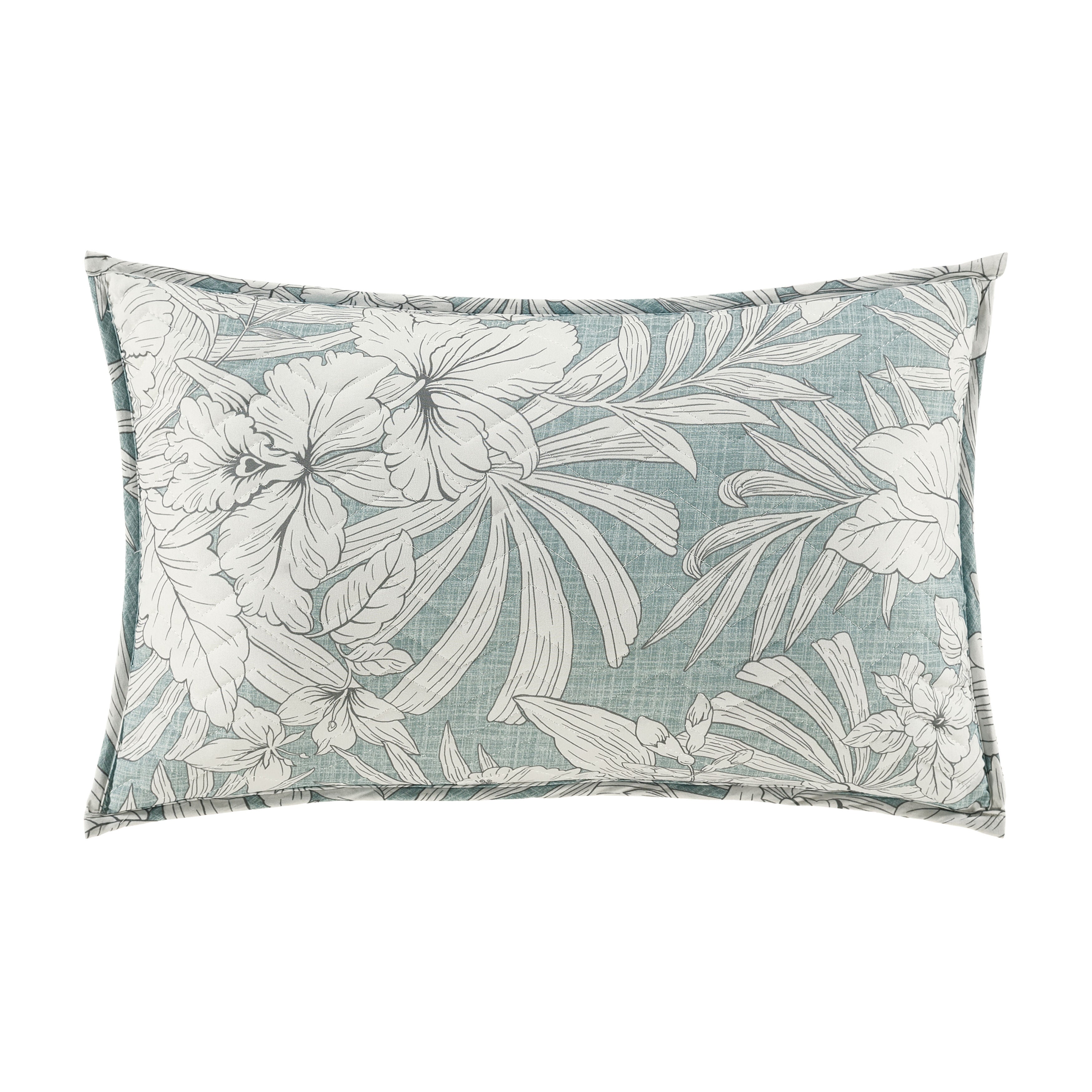 Auckland Quilted Boudoir Decorative Throw Pillow, AQUA, alternate image number 2
