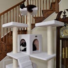 Classic 77" Multi Levels Real Wood Cat Tree With Ramp, Three Perches, Two Condos, , alternate image number null