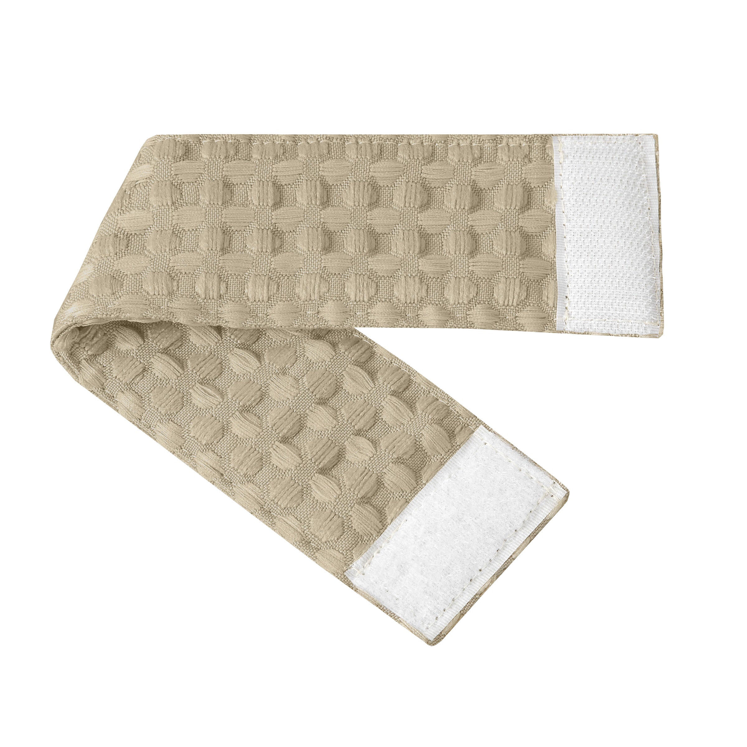 Allegra Waffle Texture Window Curtain Panel with Attached Valance, TAUPE, alternate image number 2