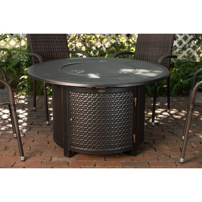 Walkers Round Hammered Aluminum LPG Fire Pit, , alternate image number null