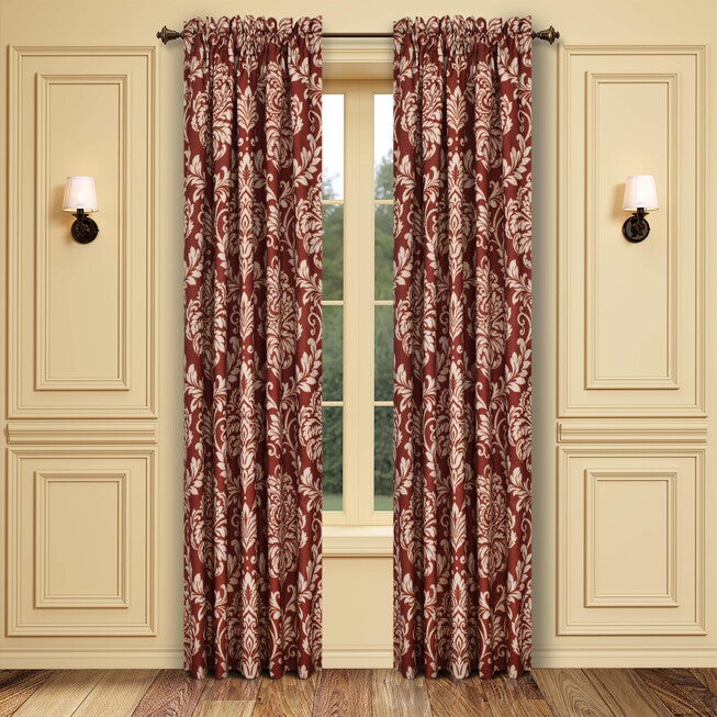 Lazia 84 Inch Window Panel Pair, RED, alternate image number 1
