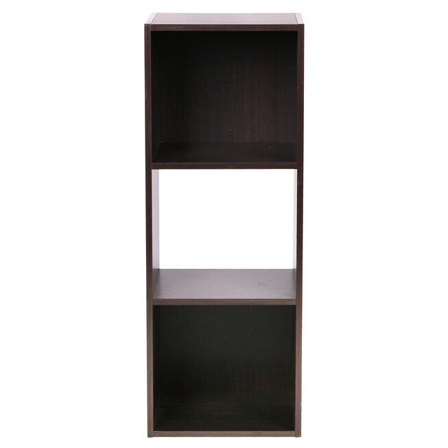 Home Basics Open and Enclosed 3 Cube MDF Storage Organizer Espresso, ESPRESSO, hi-res image number null