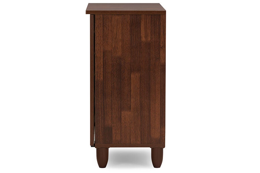 Gisela Oak and White 2-tone Shoe Cabinet With 2 Doors, BROWN, alternate image number 4