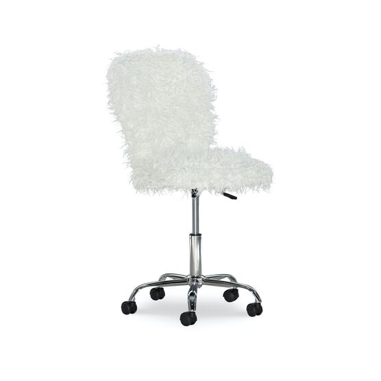 Fulton Faux Flokati Office Chair White, , alternate image number null