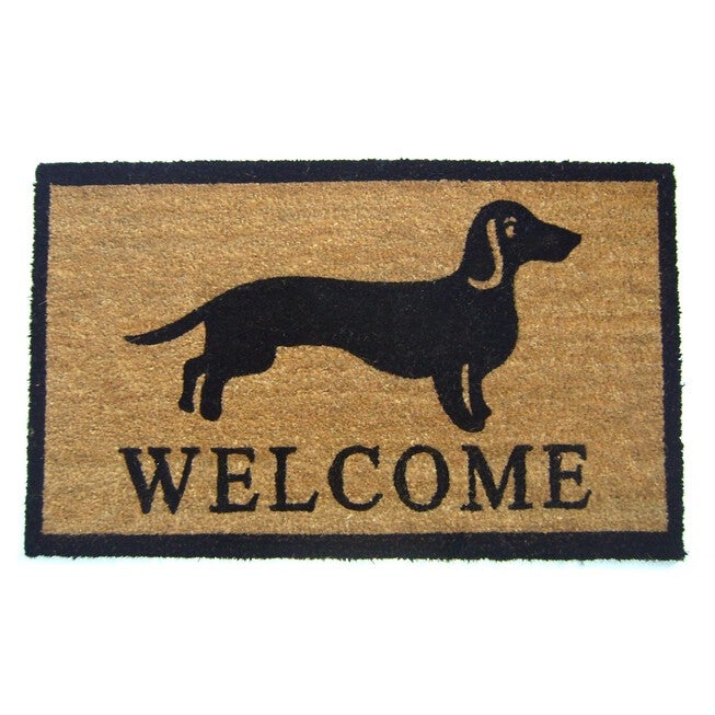 Dog Welcome Coir Mat With Vinyl Backing Floor Coverings, MULTI, hi-res image number null