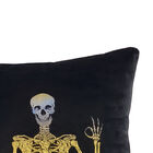 Edie @ Home Velvet Rocker Skeletons Decorative Throw Pillow 18X18, Black, , alternate image number null
