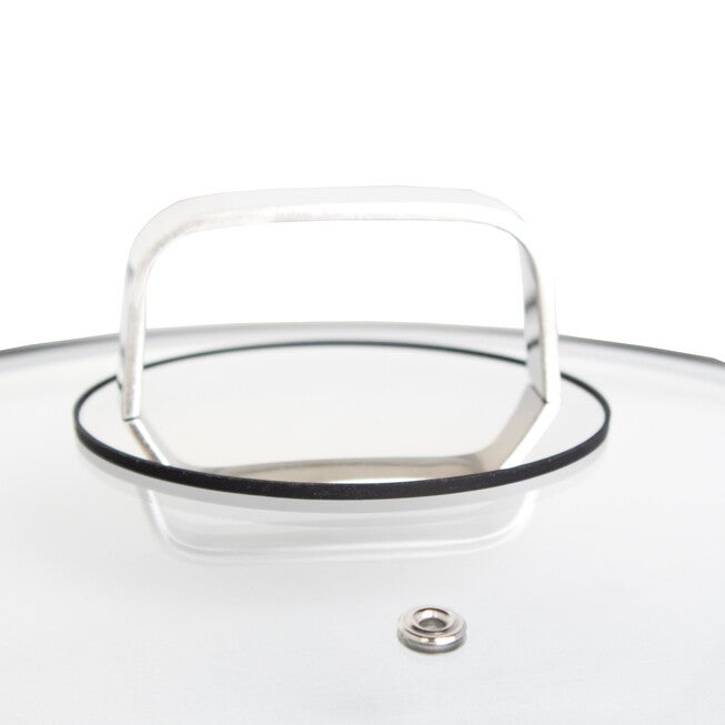 LIVWELL DiamondClad™ 12 inches Tempered Glass Lid with Silicone Rim, Cool Touch Insulated Handle, Dishwasher Safe – Clear, CLEAR, alternate image number 2