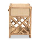 Camara Modern Bohemian Natural Brown Rattan 1-Drawer Nightstand, , alternate image number null