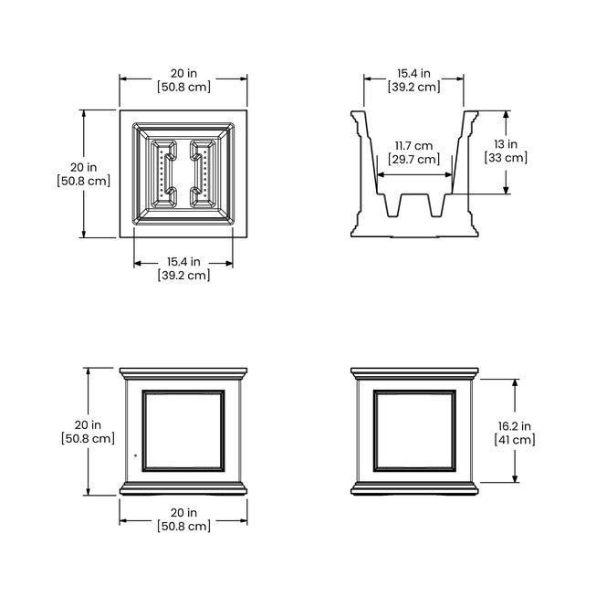 Fairfield 20x20 Square Planter, , alternate image number null