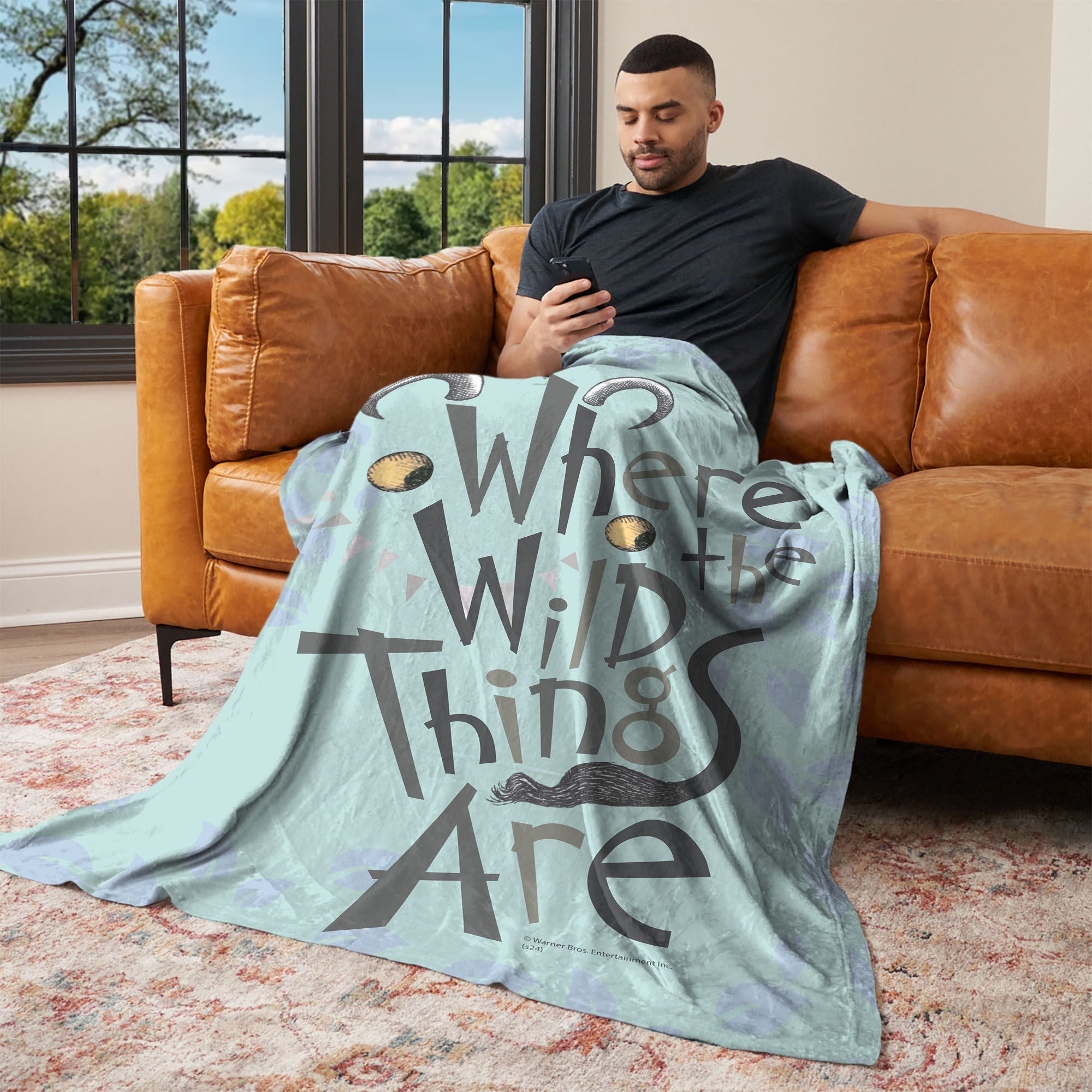 Warner Bros. Where the Wild Things Are In the Leaves Silk Touch Throw Blanket 40x50 Inches, BLUE, alternate image number 2