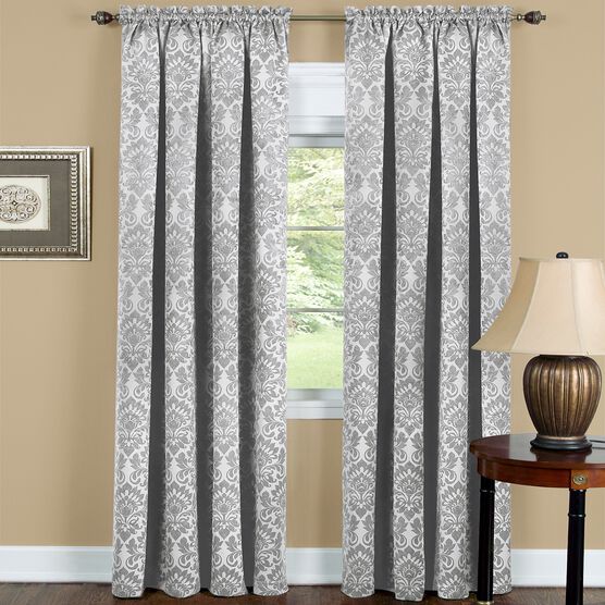 Sutton Window Curtain Panel, SILVER, hi-res image number null