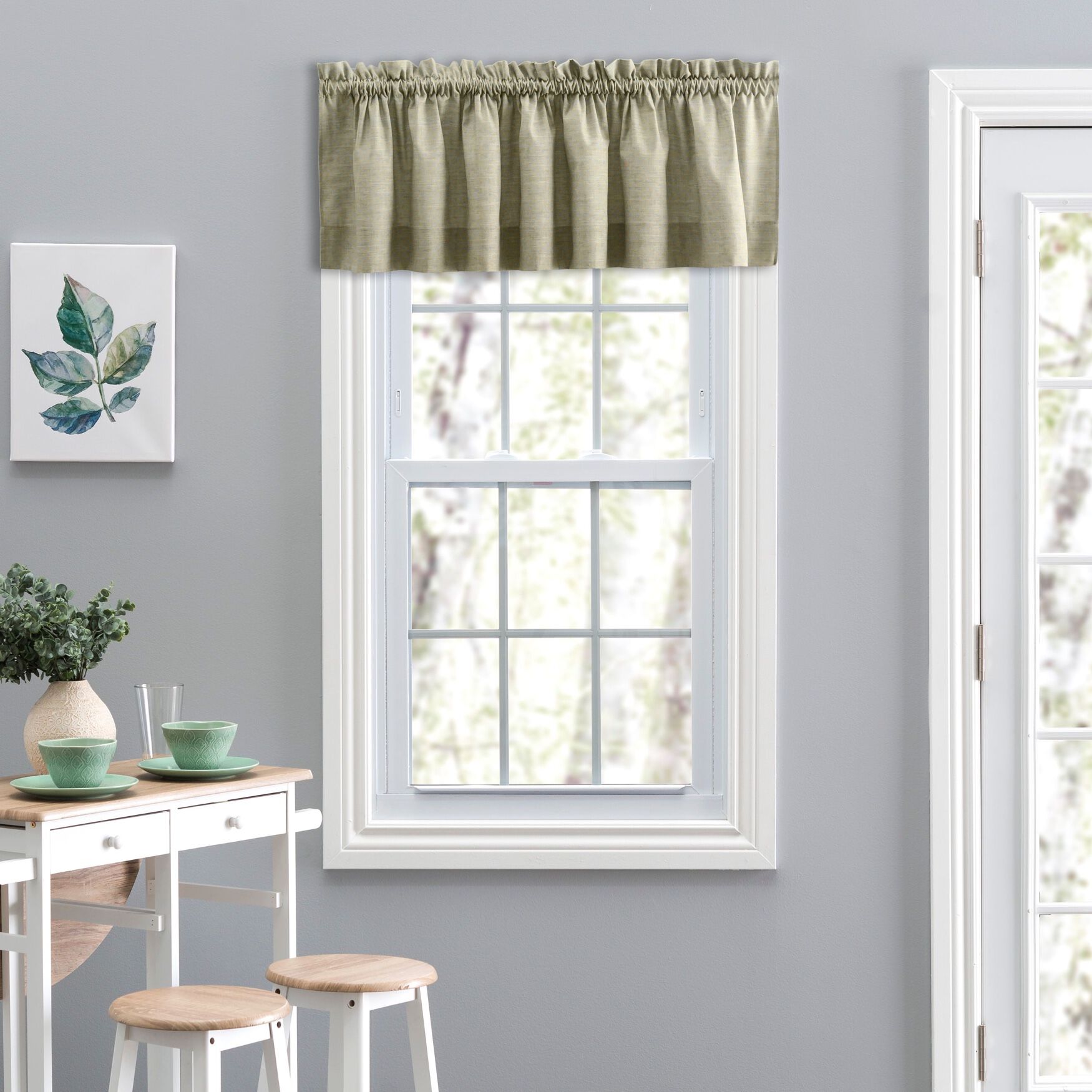 Lisa Solidtextured Tailored Valance, MIST, hi-res image number 0