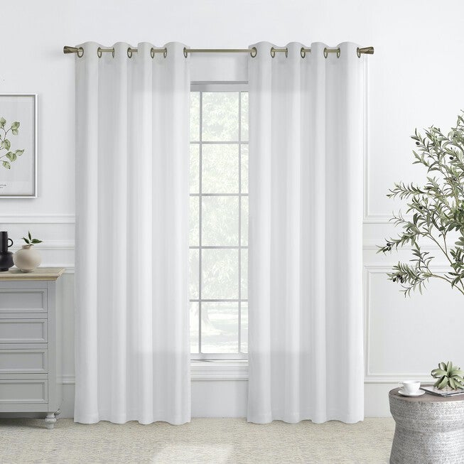 Rhapsody Lined Grommet Panel Window Curtain, WHITE, hi-res image number null