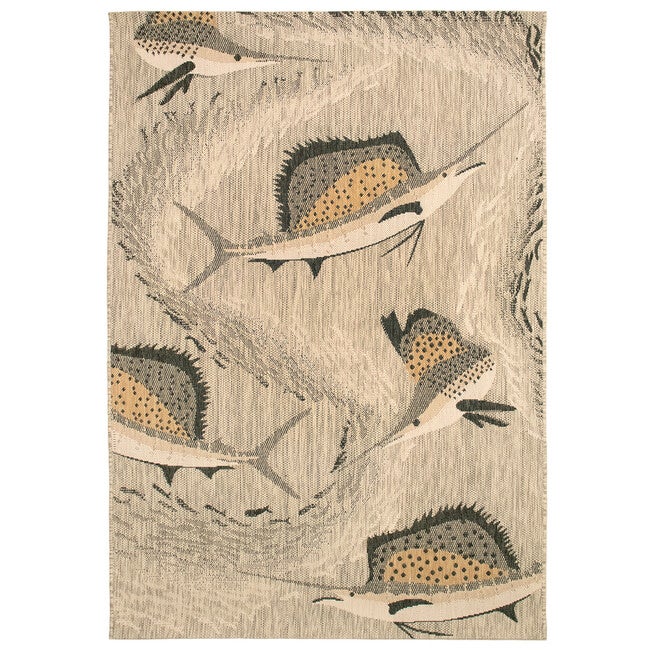 Liora Manne Portofino Sailfish Indoor/Outdoor Rug, NATURAL, hi-res image number null