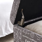 Stephanie Ottoman Grey Linen With Script, , alternate image number null