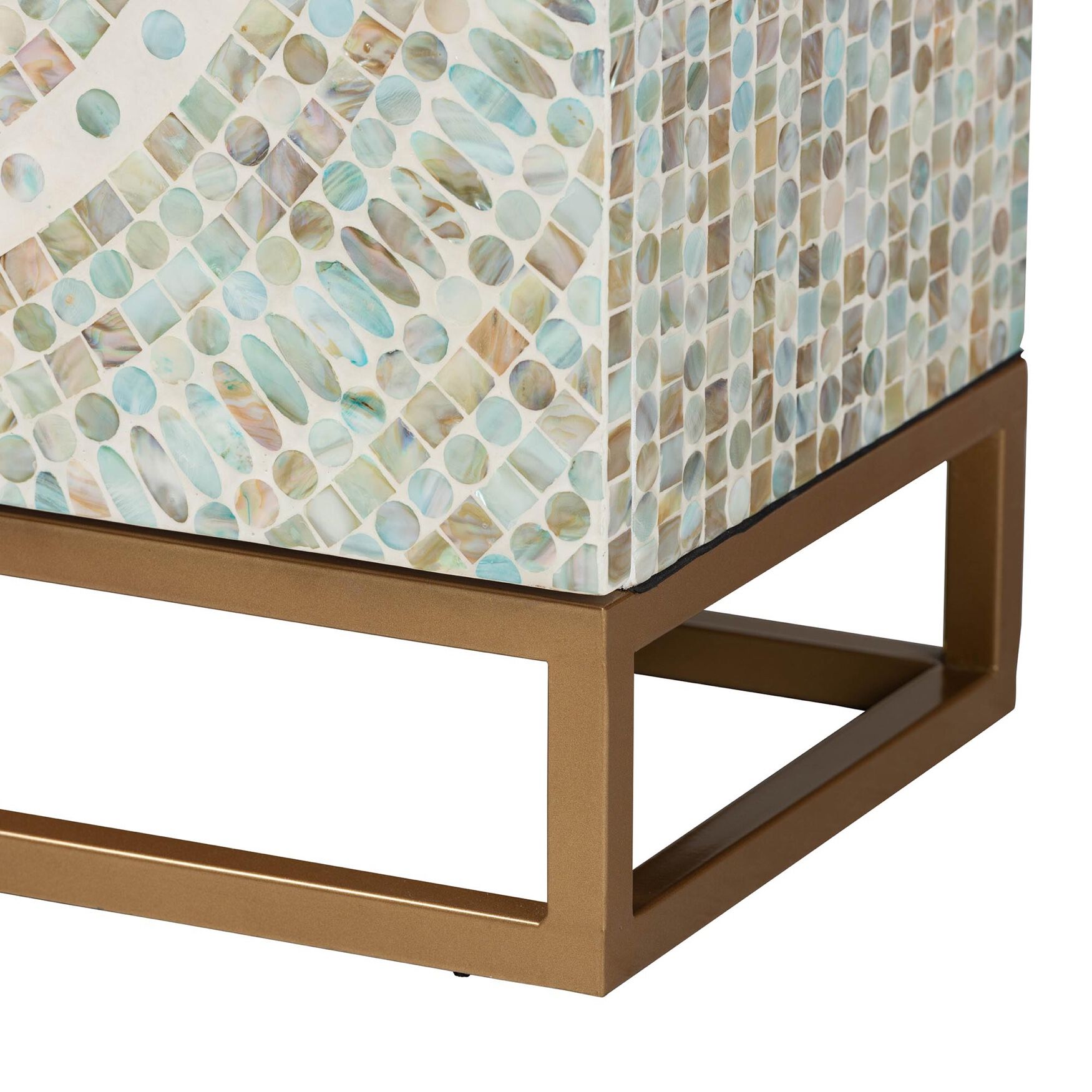 Quintus Modern Bohemian Multicolor Mother of Pearl and Gold Metal Storage Cabinet, , alternate image number 11