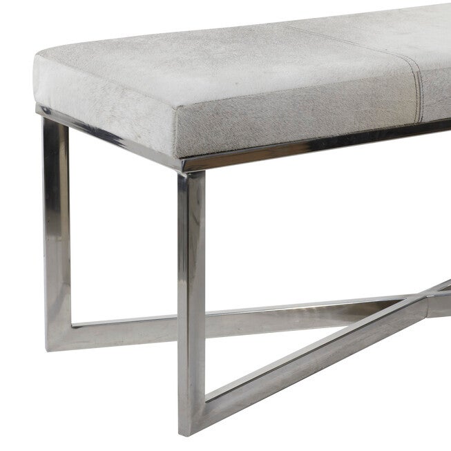 Grey Stainless Steel Contemporary Bench Bench, , alternate image number 3