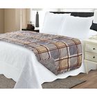 Bed Runner Protector, PLAID BEIGE GRAY, hi-res image number null
