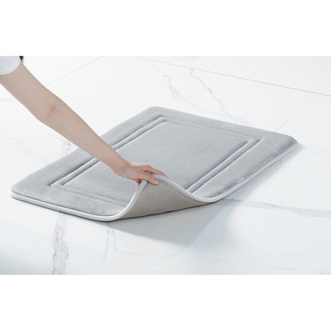 Heiq Antimicrobial Memory Foam Set Of 2 17X24 Bath Rug In Blue, , alternate image number 2