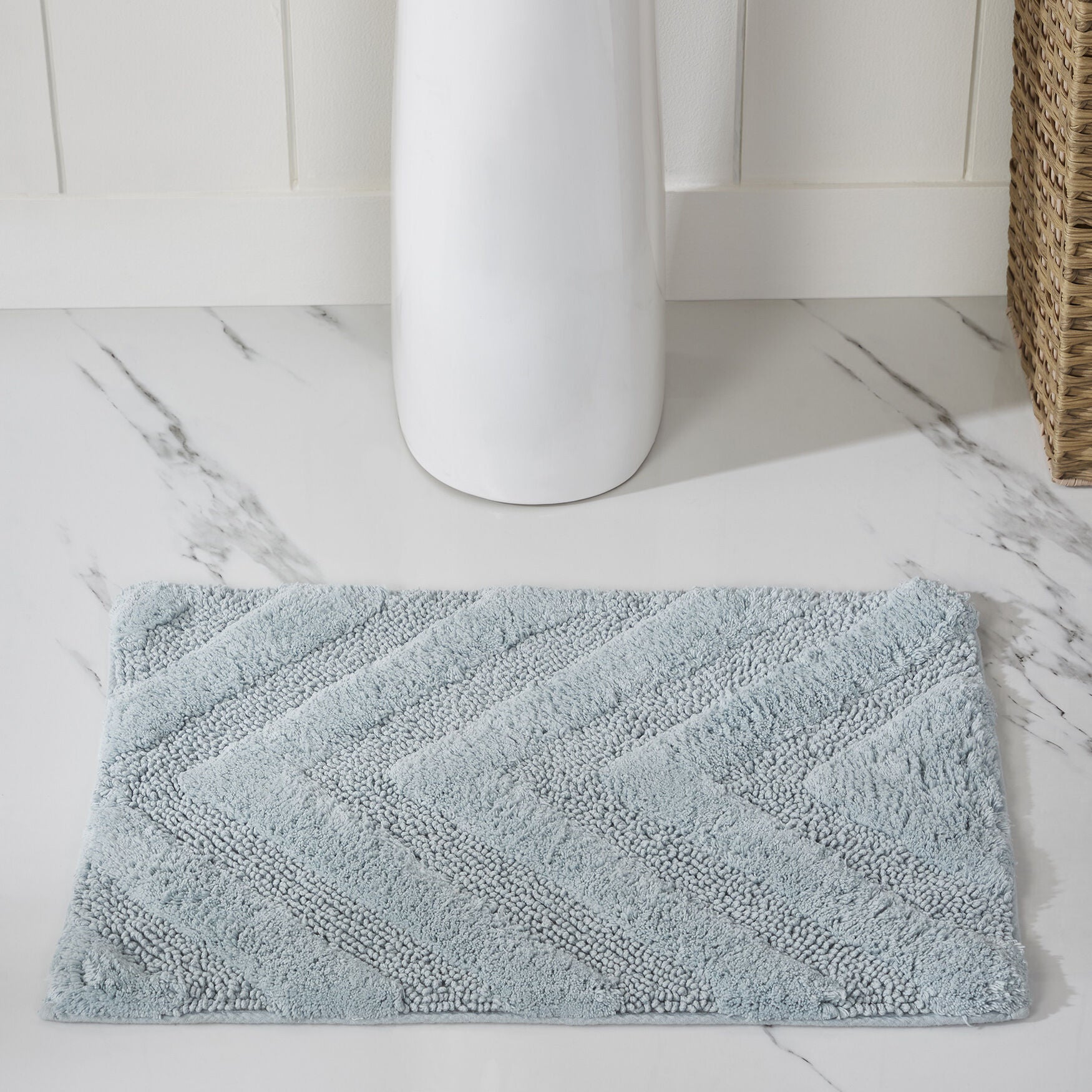Hugo Collection 100% Cotton 17 inches X 24 inches Rectangle Bath Rug, BLUE, hi-res image number 0