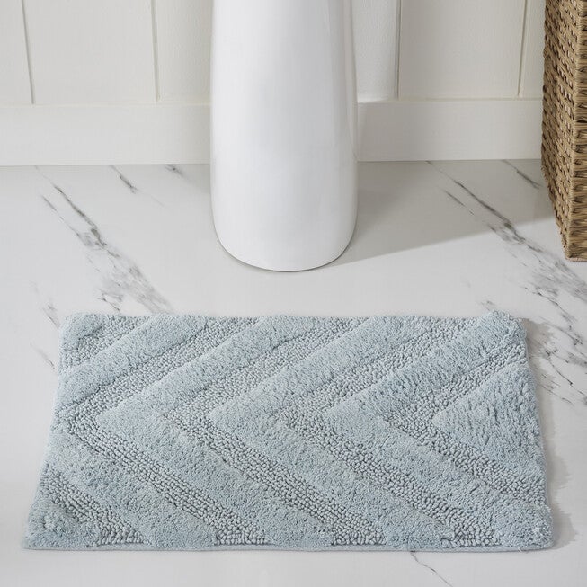 Hugo Collection 100% Cotton 17 inches X 24 inches Rectangle Bath Rug, BLUE, hi-res image number 0
