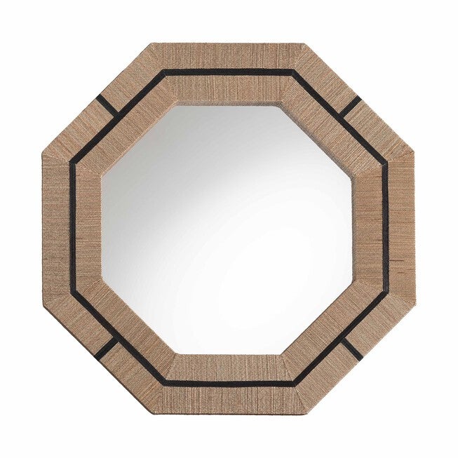 Mirai Bohemian Woven Grasscloth Octagon Accent Mirror, NATURAL, alternate image number 2