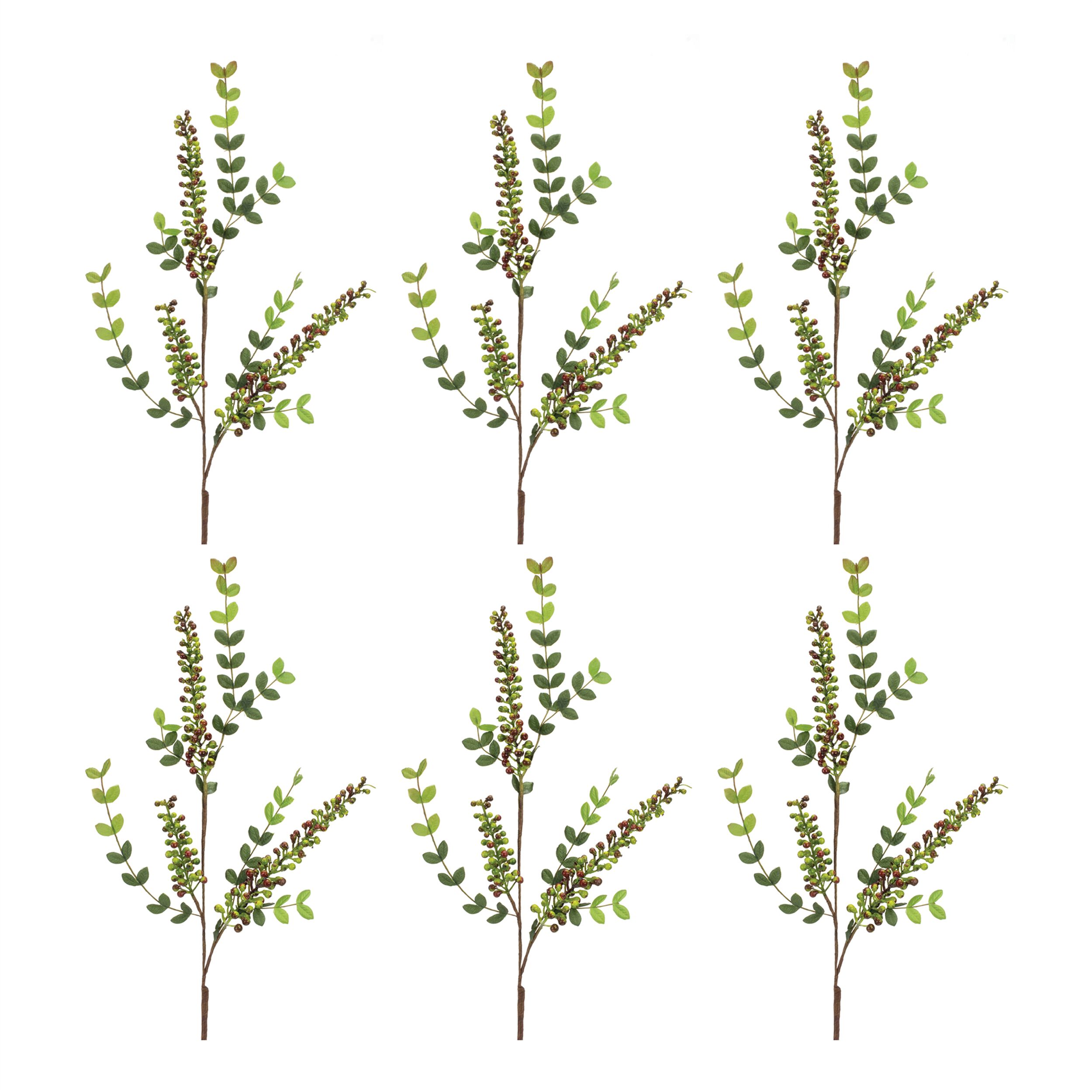 Variegated Red Berry Foliage Spray (Set of 6), RED/GREEN, alternate image number 2