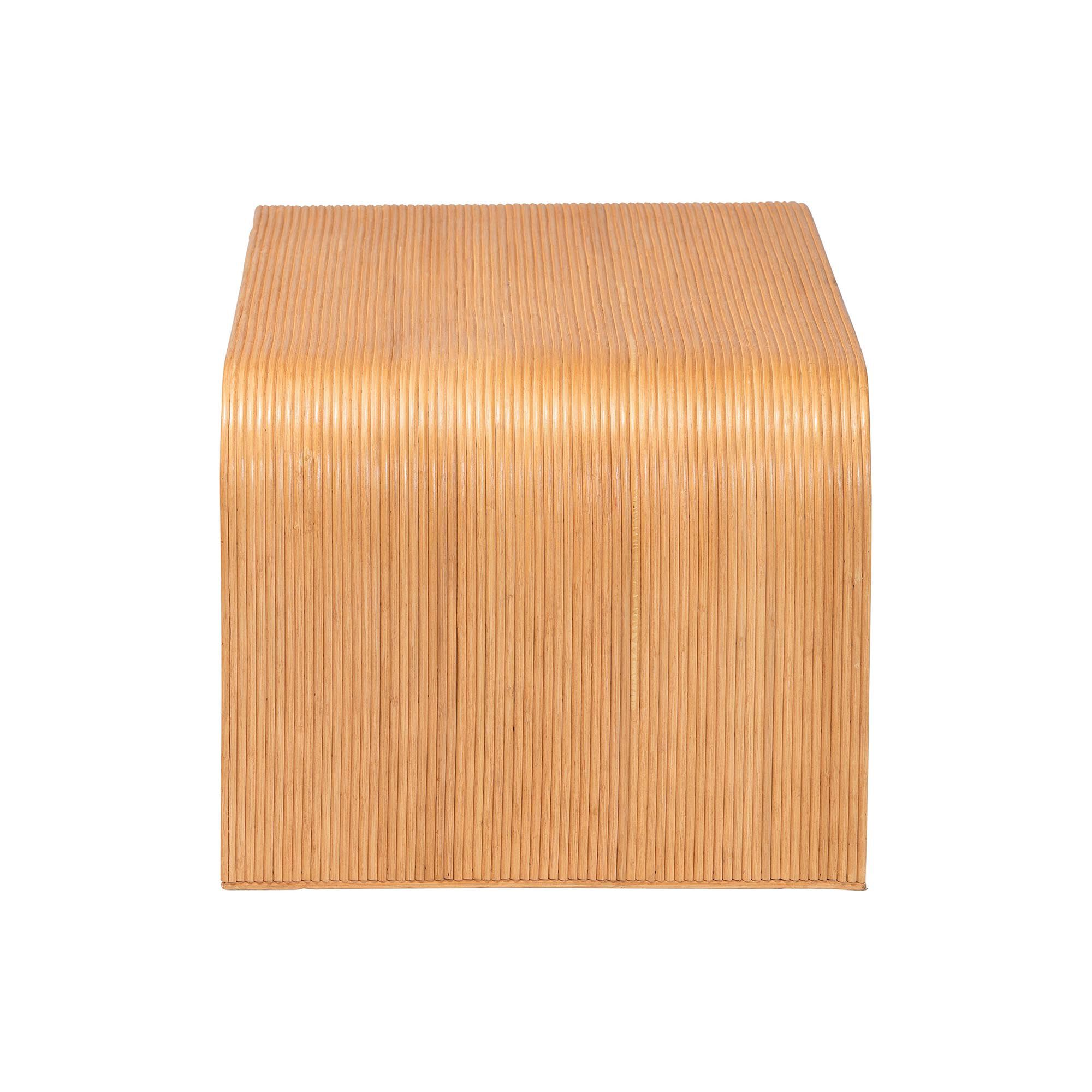 Guevara Bohemian Light Honey Fluted Rattan Coffee Table, HONEY, alternate image number 3