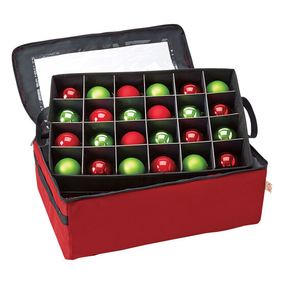 2-Tray Ornament Storage Bag , RED, hi-res image number null