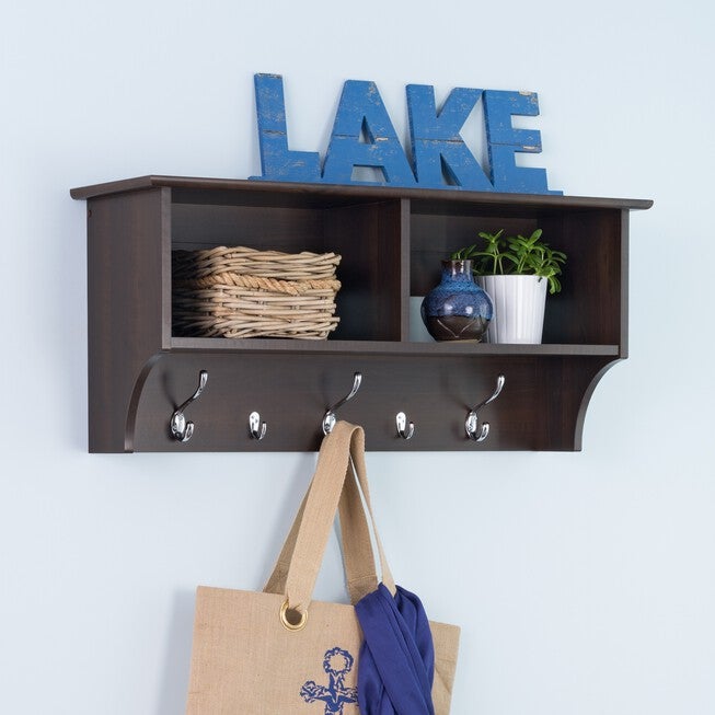 36 inches Wide Hanging Entryway Shelf, EXPRESSO, hi-res image number null