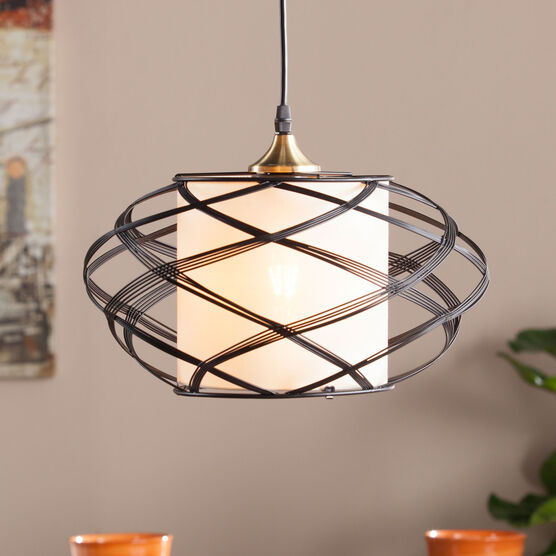 Oval Wire Swirl Pendant Lamp, , on-hover image number null