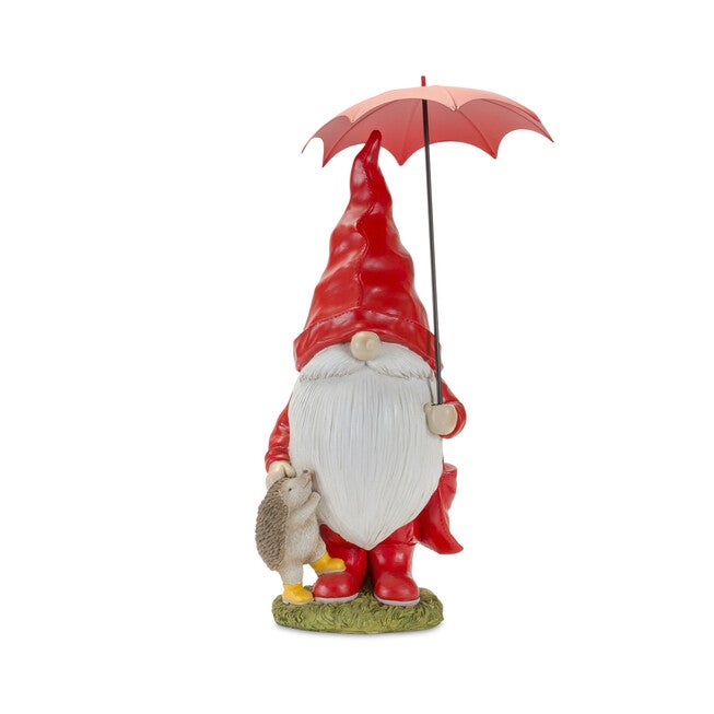 Garden Gnome With Umbrella And Woodland Animals (Set Of 2), , alternate image number 2