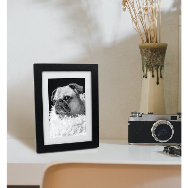 4 X 6 Picture Frame W-Mat/5 X 7 Without Mat - Black - 5 Units, BLACK, hi-res image number null
