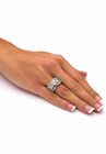 Platinum over Silver Bridal Ring Set Cubic Zirconia (5 5/8 cttw TDW), , alternate image number null
